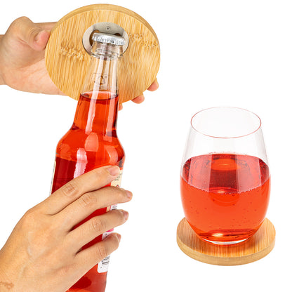 Bamboo Bamboo Coaster with Bottle Opener