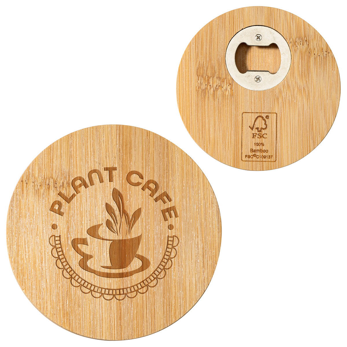 Bamboo Bamboo Coaster with Bottle Opener