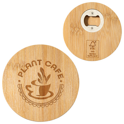Bamboo Bamboo Coaster with Bottle Opener