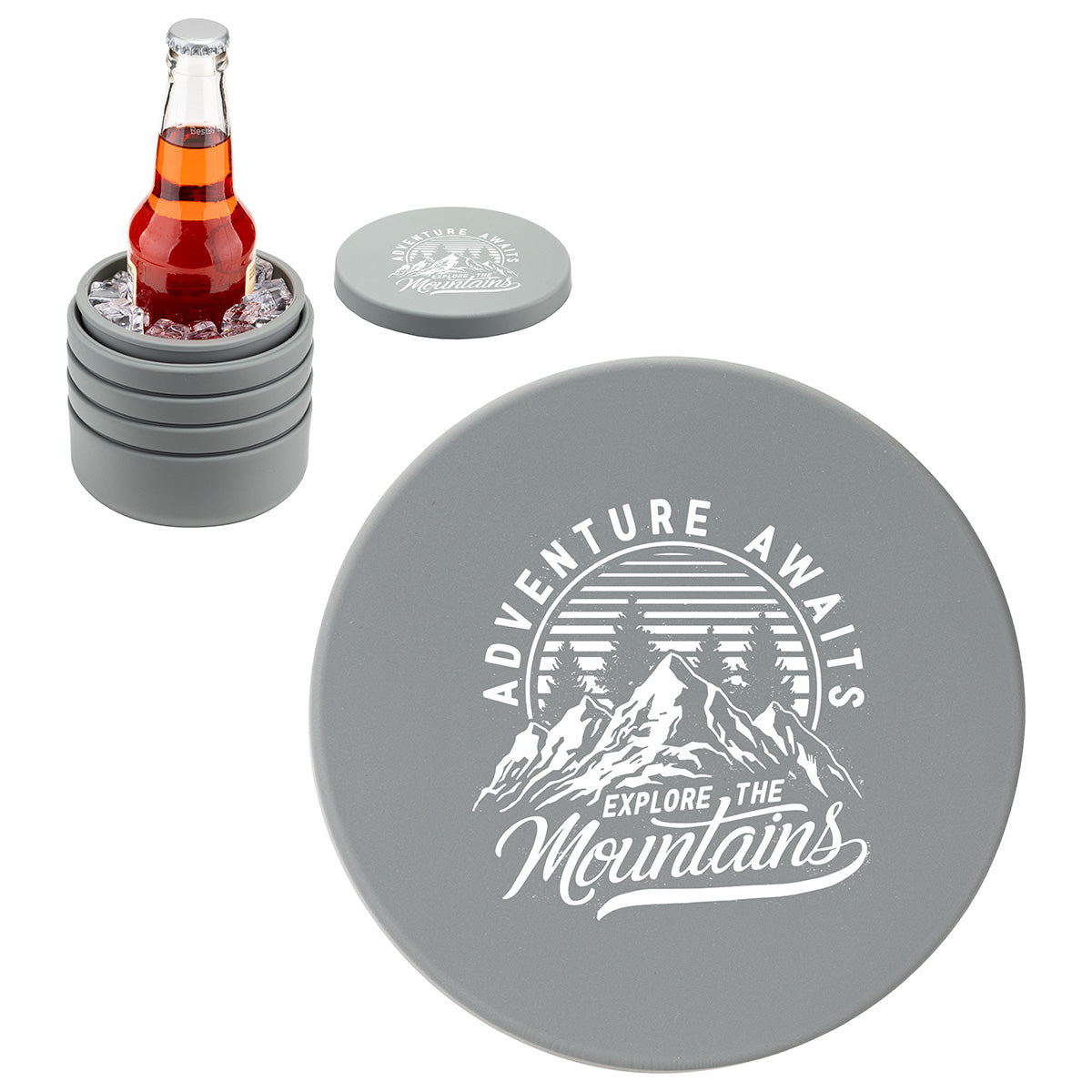 Dark Gray Collapsible Wine Cooler & Ice Bucket