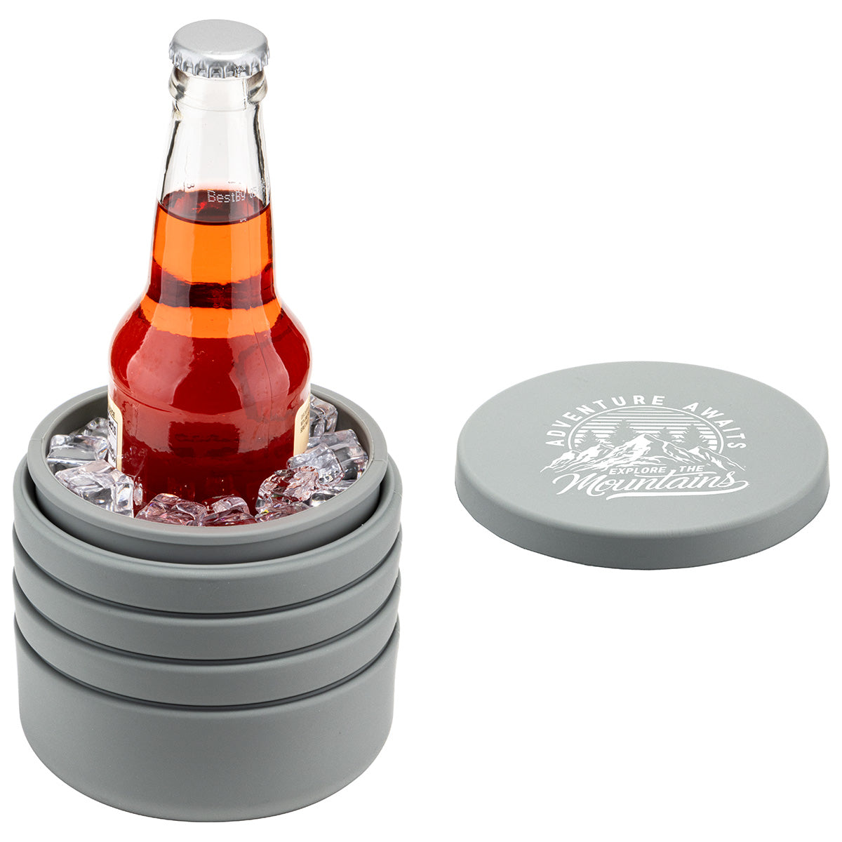 Dark Gray Collapsible Wine Cooler & Ice Bucket