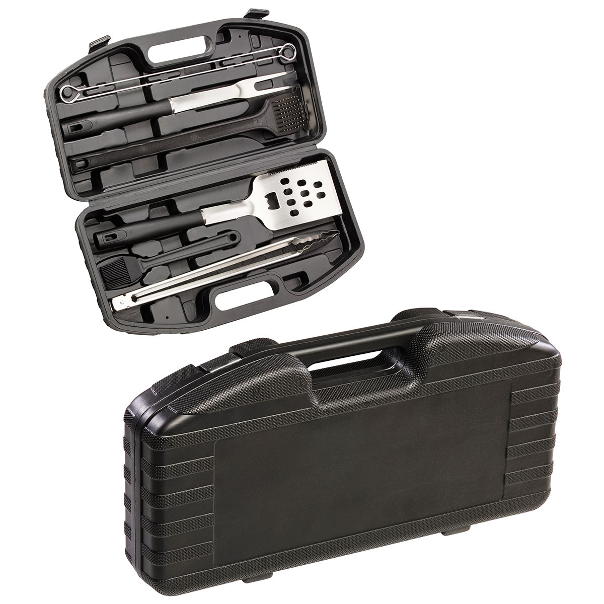 Black Highland 9-Piece Stainless Steel BBQ Set with Hardshell Case