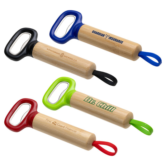 Black Pop Top Bamboo Bottle Opener