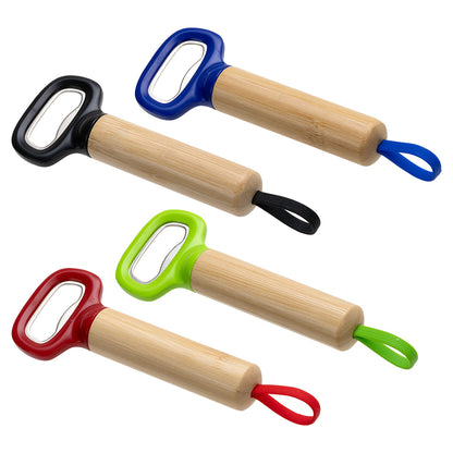 Black Pop Top Bamboo Bottle Opener