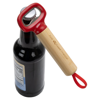 Black Pop Top Bamboo Bottle Opener
