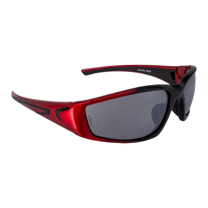 RPG Premium Safety Eyewear - Shiny Black/Pearl Red Frame - Silver Mirror Lens