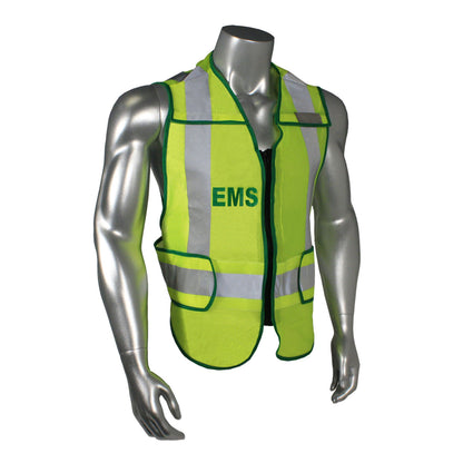 LHV-207DSZR Class 2 Breakaway Vest - EMS - Green Trim - Green - Size M-XL