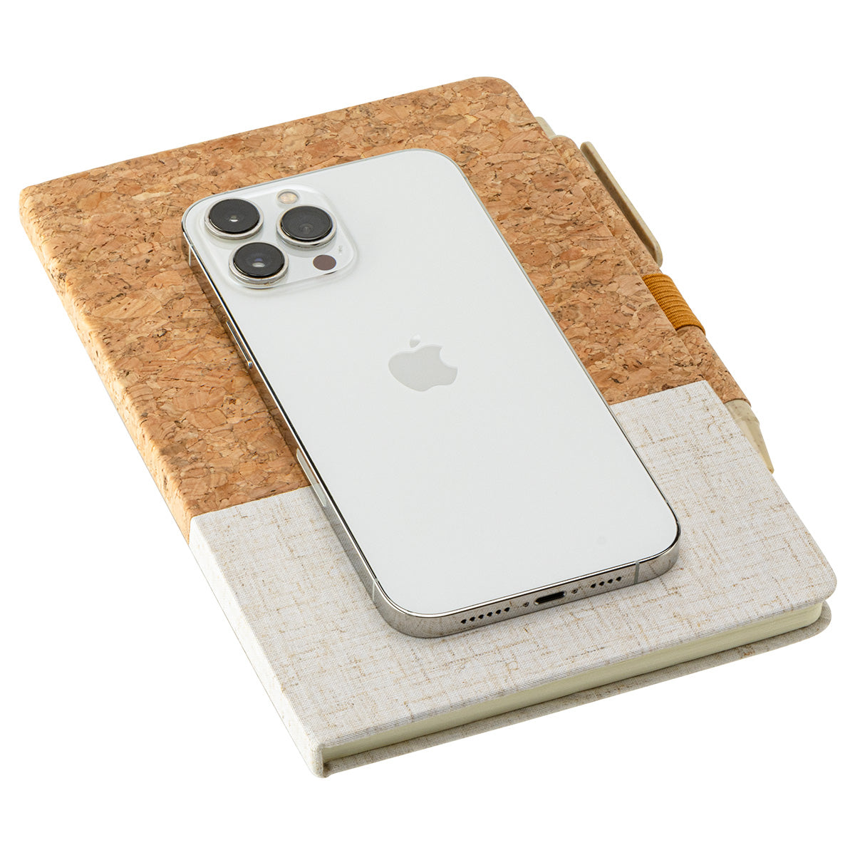 Off-White Cork & Linen Journal with Eco Pen