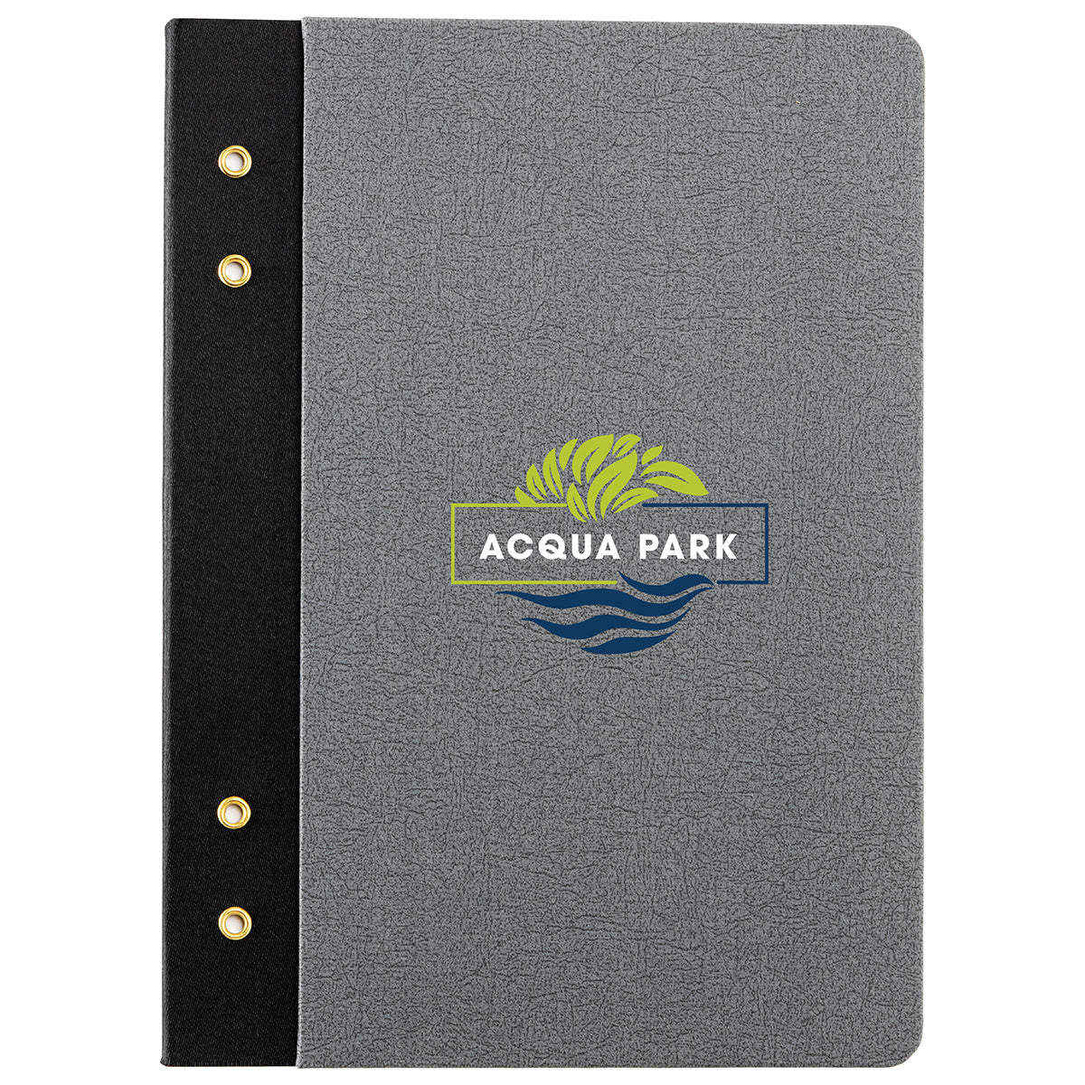 Dark Gray Executive FSC® Journal with Textured Grommet Spine