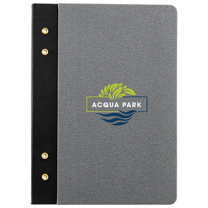 Dark Gray Executive FSC® Journal with Textured Grommet Spine