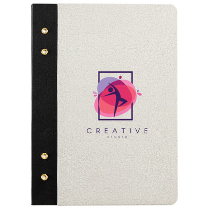 Dark Gray Executive FSC® Journal with Textured Grommet Spine