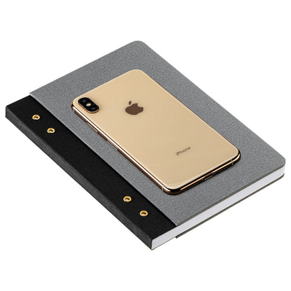 Dark Gray Executive FSC® Journal with Textured Grommet Spine