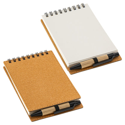 Brown Flip Recycled Spiral Notebook with Pen