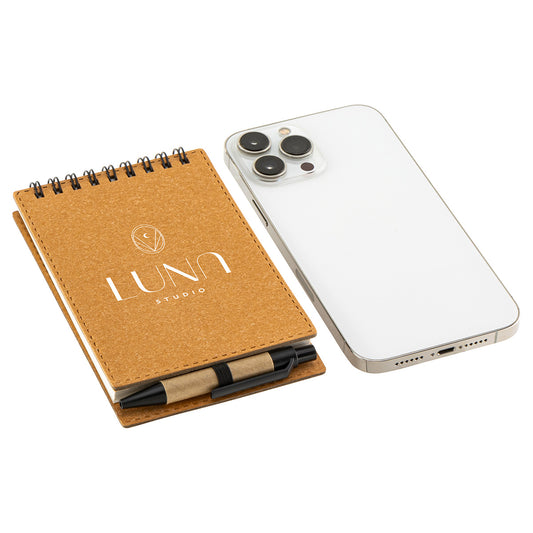 Brown Flip Recycled Spiral Notebook with Pen