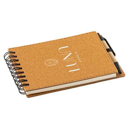 Brown Flip Recycled Spiral Notebook with Pen