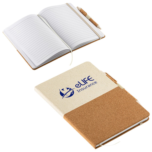Natural GrassField Cork Recycled Journal with Pen