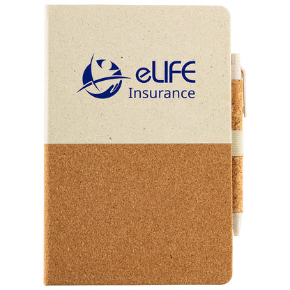Natural GrassField Cork Recycled Journal with Pen
