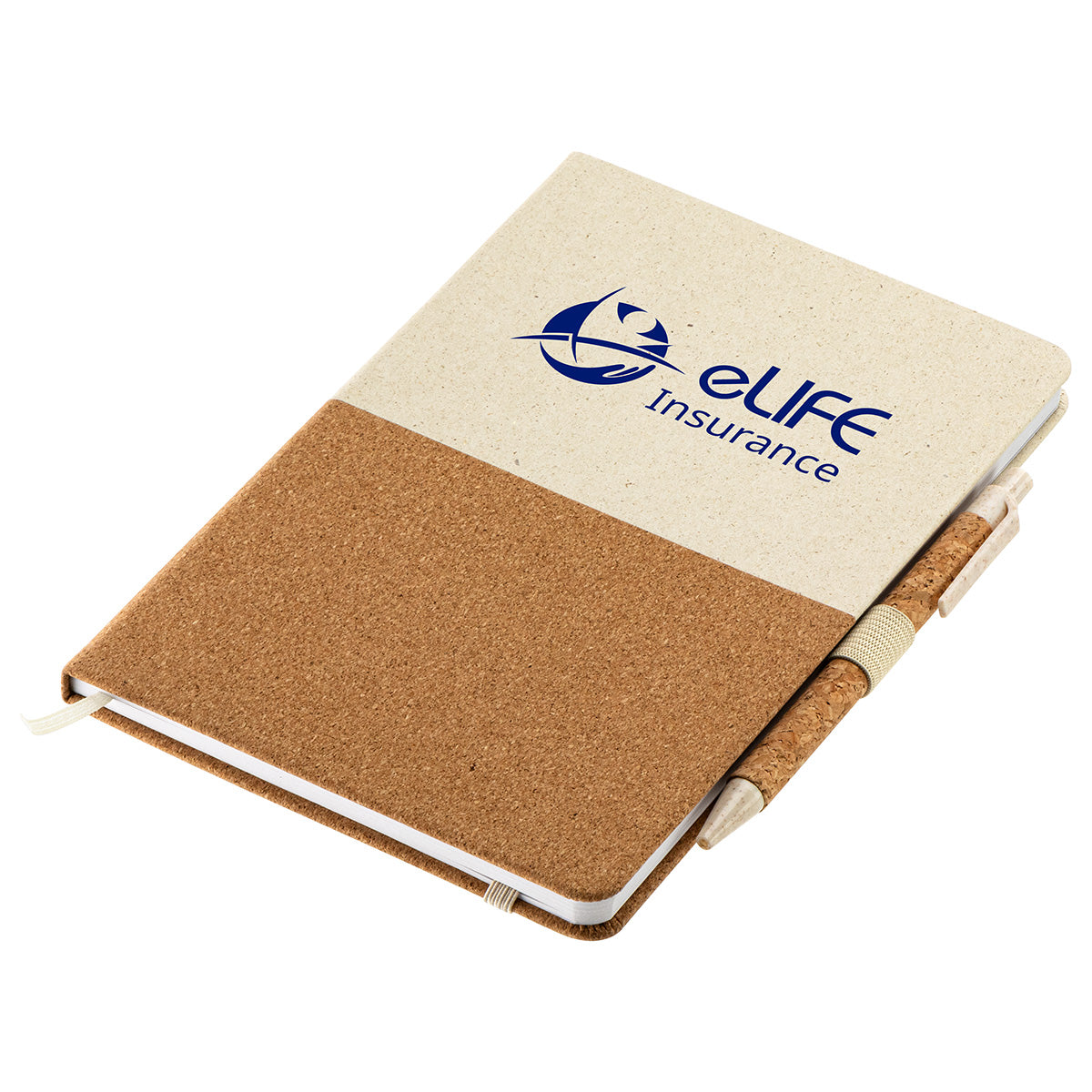 Natural GrassField Cork Recycled Journal with Pen