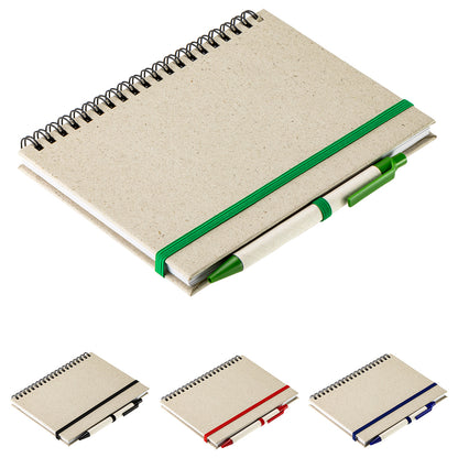 Black Prairie Fragrant Grass Recycled Spiral Notebook with Pen