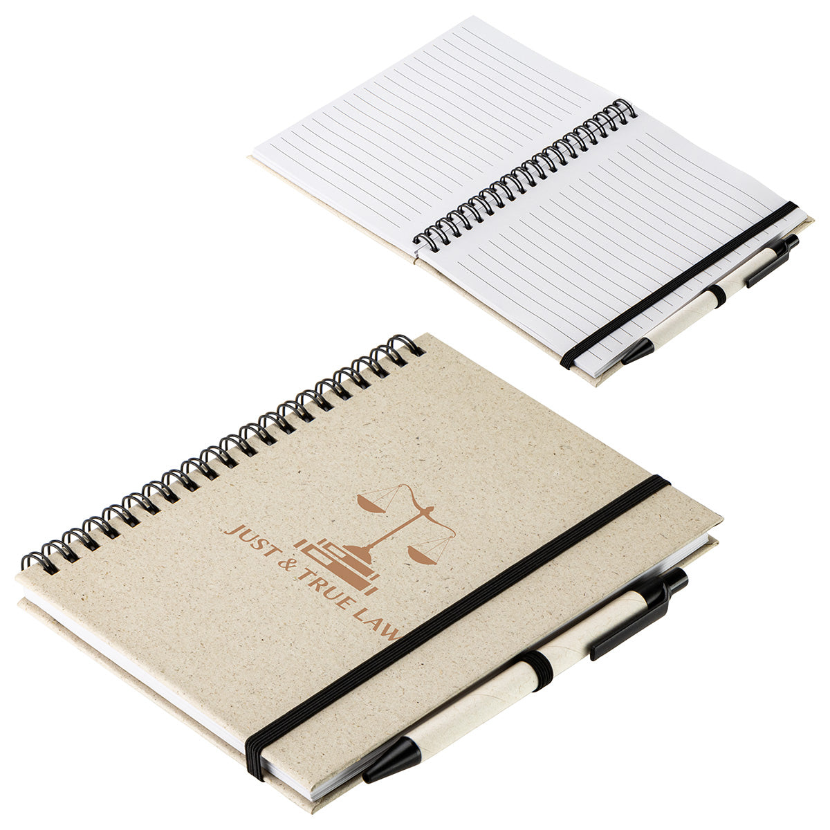 Black Prairie Fragrant Grass Recycled Spiral Notebook with Pen
