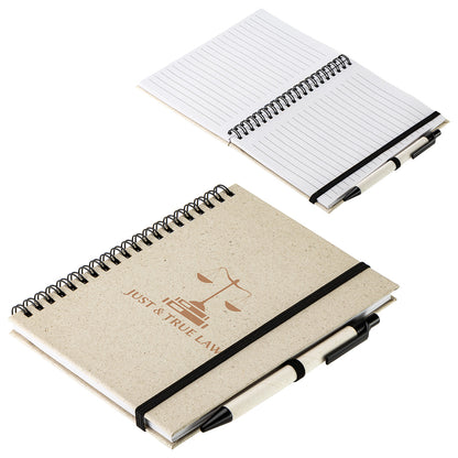 Black Prairie Fragrant Grass Recycled Spiral Notebook with Pen