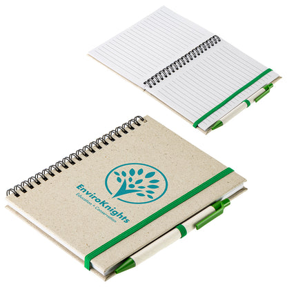 Black Prairie Fragrant Grass Recycled Spiral Notebook with Pen