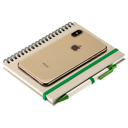 Black Prairie Fragrant Grass Recycled Spiral Notebook with Pen