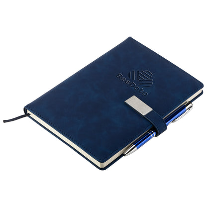Blue Thesis Hardcover Journal with Magnetic Closure & Pen