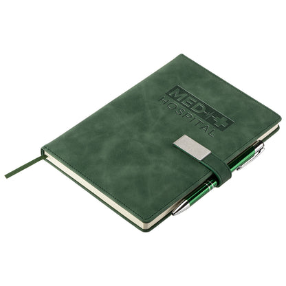 Blue Thesis Hardcover Journal with Magnetic Closure & Pen