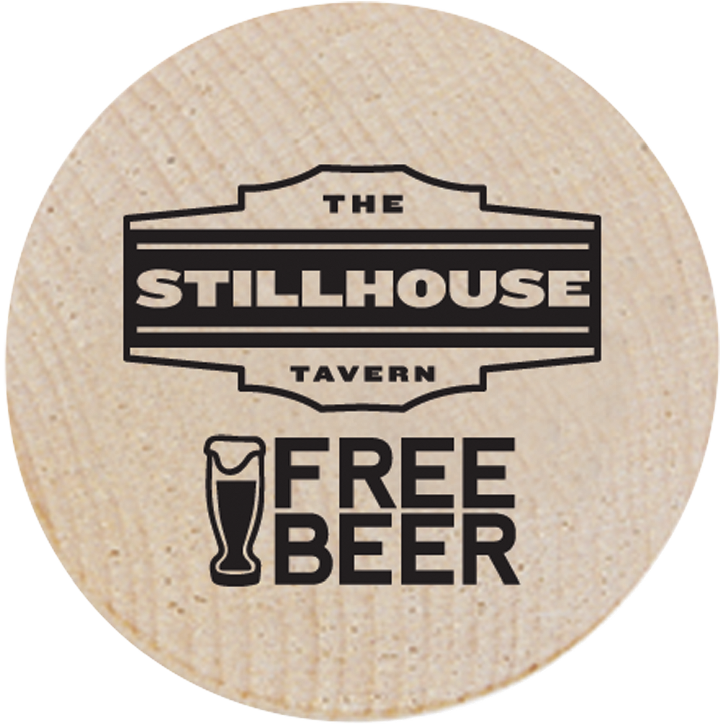 Natural no pigmentation Wooden Nickel-1 Side Imprint Only