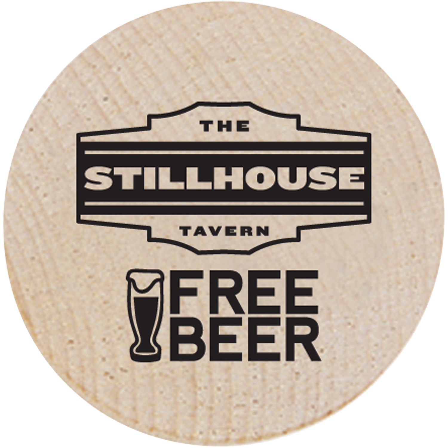 Natural no pigmentation Wooden Nickel-1 Side Imprint Only