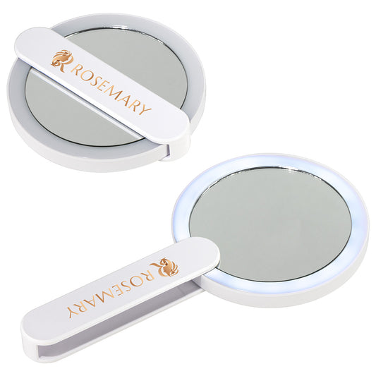 White Cabaret LED Mirror with Swivel Handle