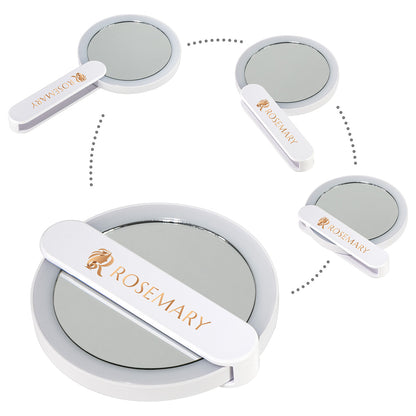 White Cabaret LED Mirror with Swivel Handle