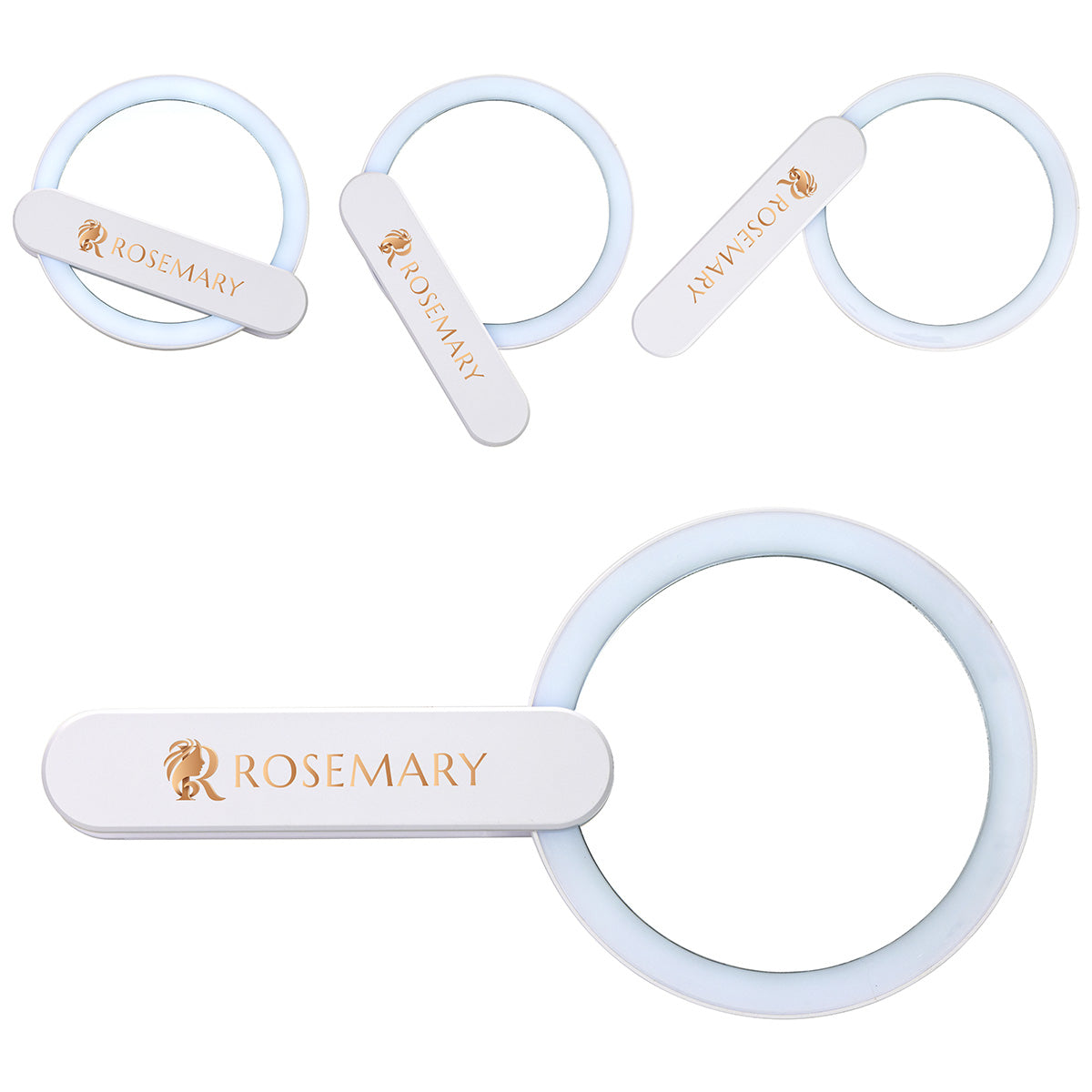 White Cabaret LED Mirror with Swivel Handle