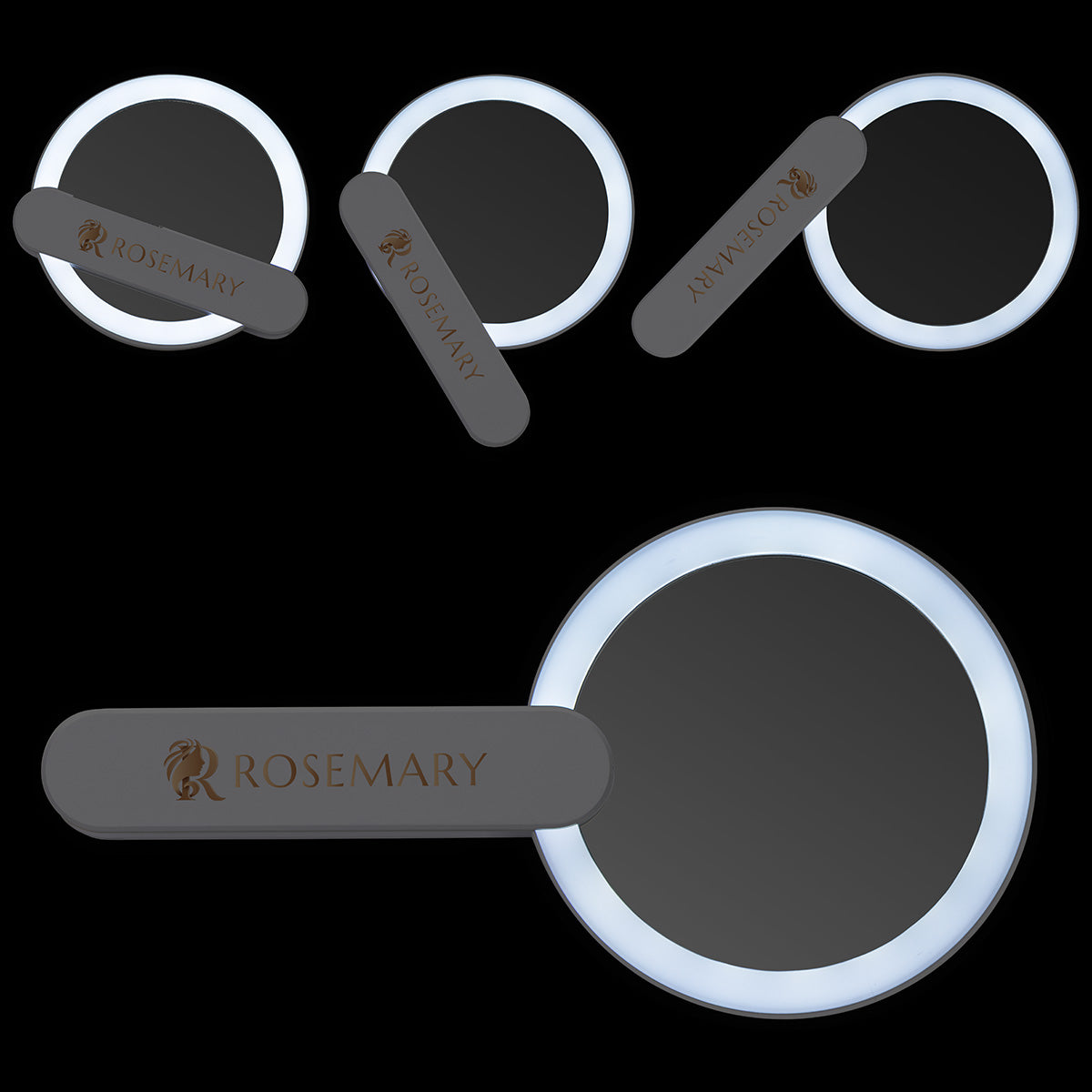 White Cabaret LED Mirror with Swivel Handle