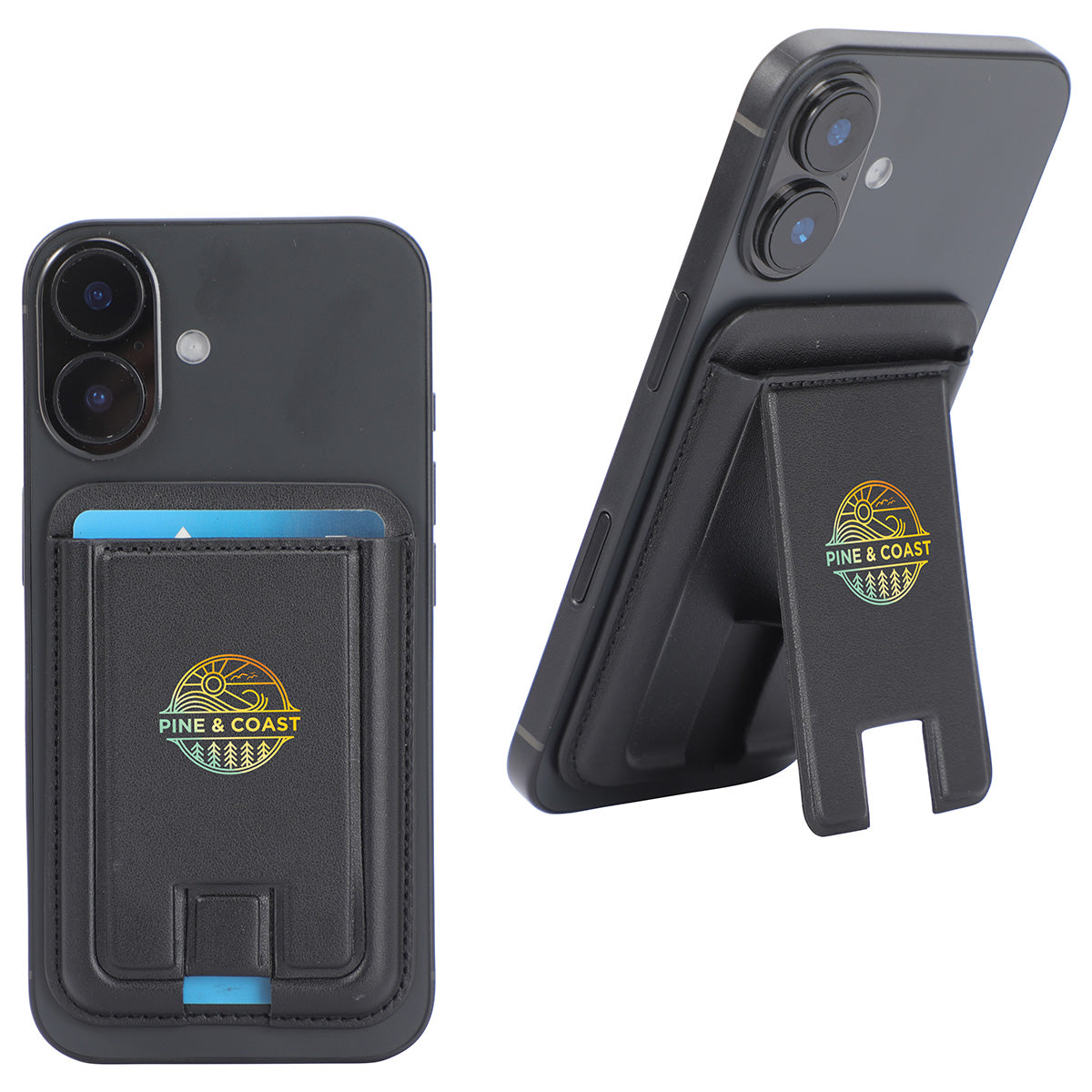 Black Alpine 3-Card Phone Wallet with Magnetic Ring and Stand