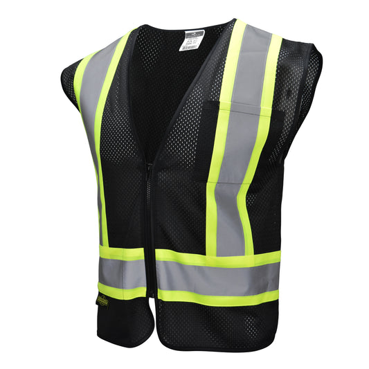 SV22-1 Economy Type O Class 1 Two Tone Safety Vest - Black - Size XL