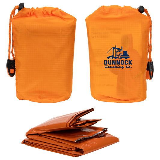 Orange Easy-Pak Emergency Poncho with Whistle