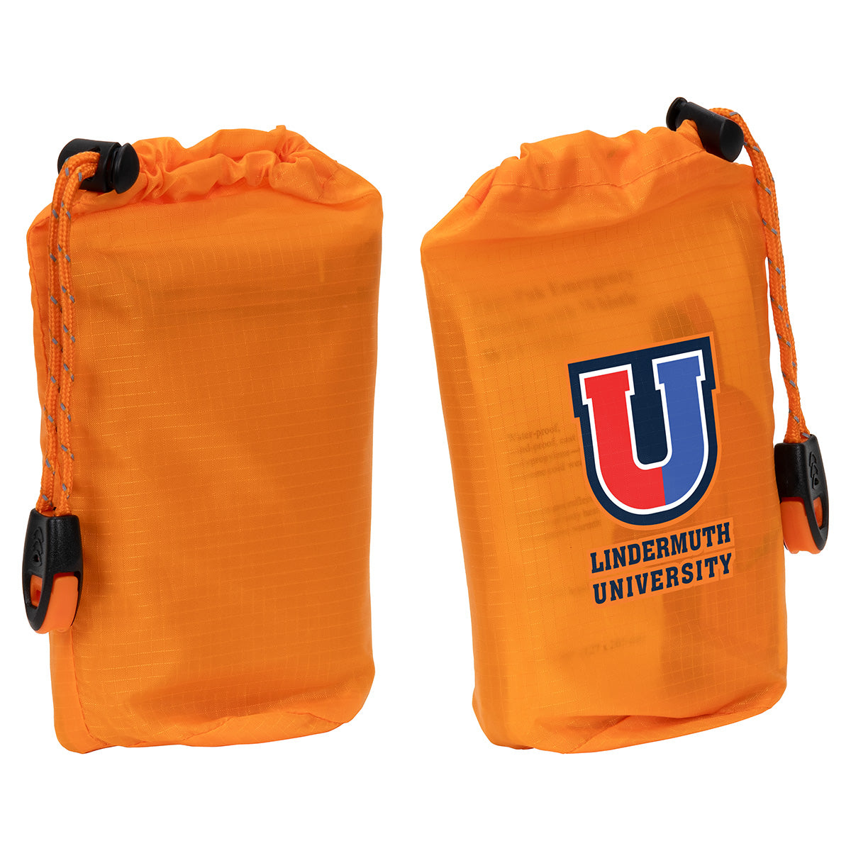 Orange Easy-Pak Emergency Poncho with Whistle