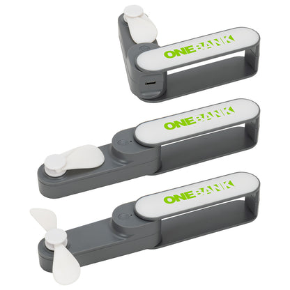 White/Gray Gale Rechargeable Fan with Swivel Handle