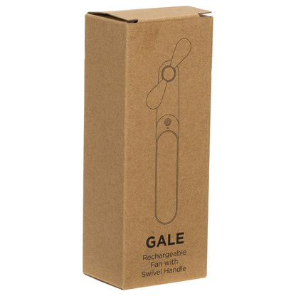 White/Gray Gale Rechargeable Fan with Swivel Handle