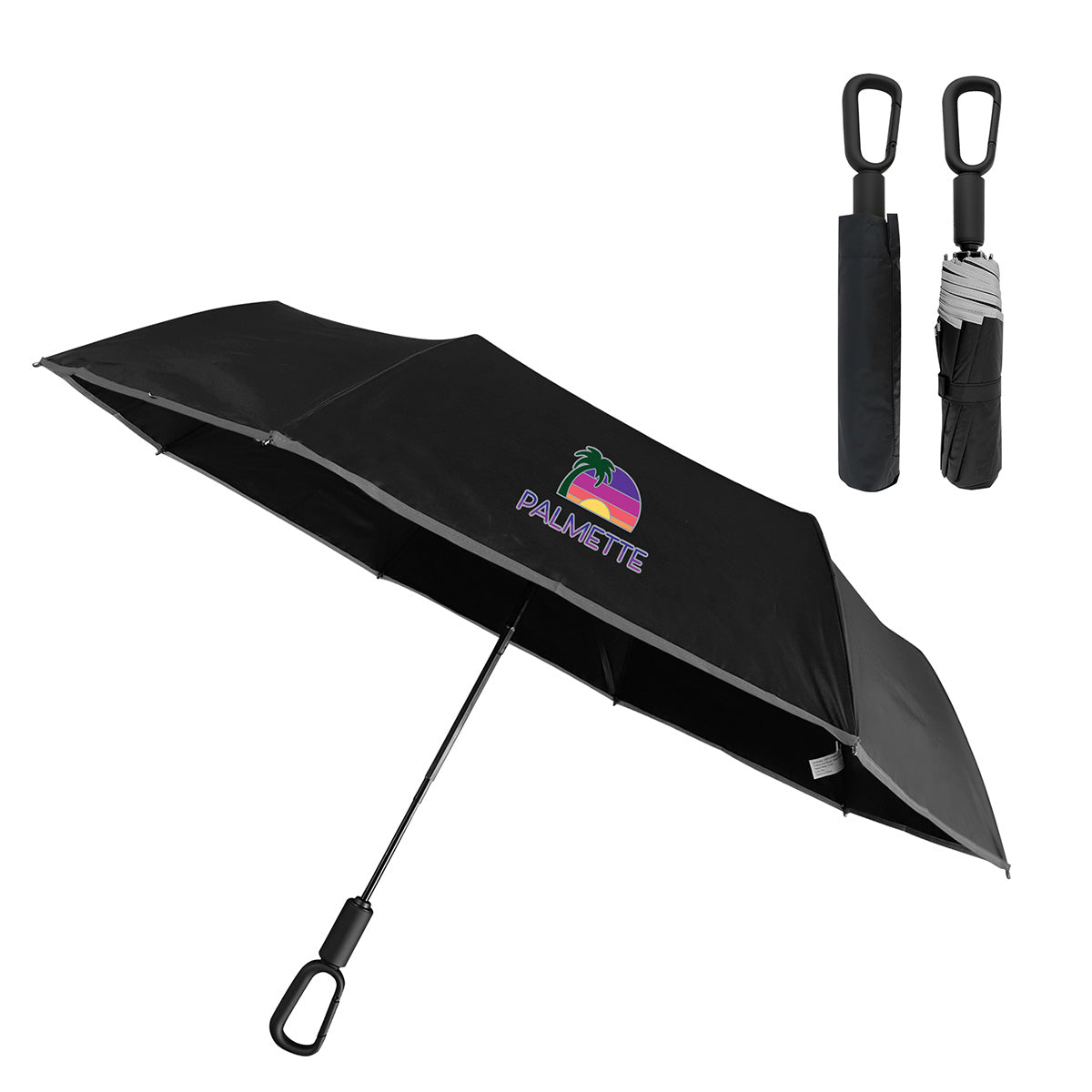 Ridgeline 46" Arc Reflective Umbrella with Carabiner Handle