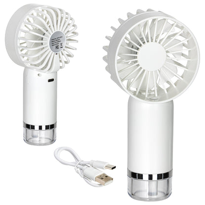 White Best Buddy Tools ® Spritz Handheld Rechargeable Misting Fan