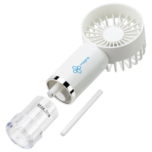 White Best Buddy Tools ® Spritz Handheld Rechargeable Misting Fan