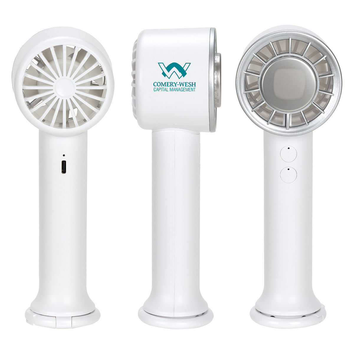 White Best Buddy Tools® Tempest Handheld Fan with AC Refrigeration