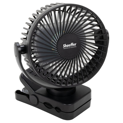 Black Zephyr Clip Fan with Power Bank, Light & Remote Control