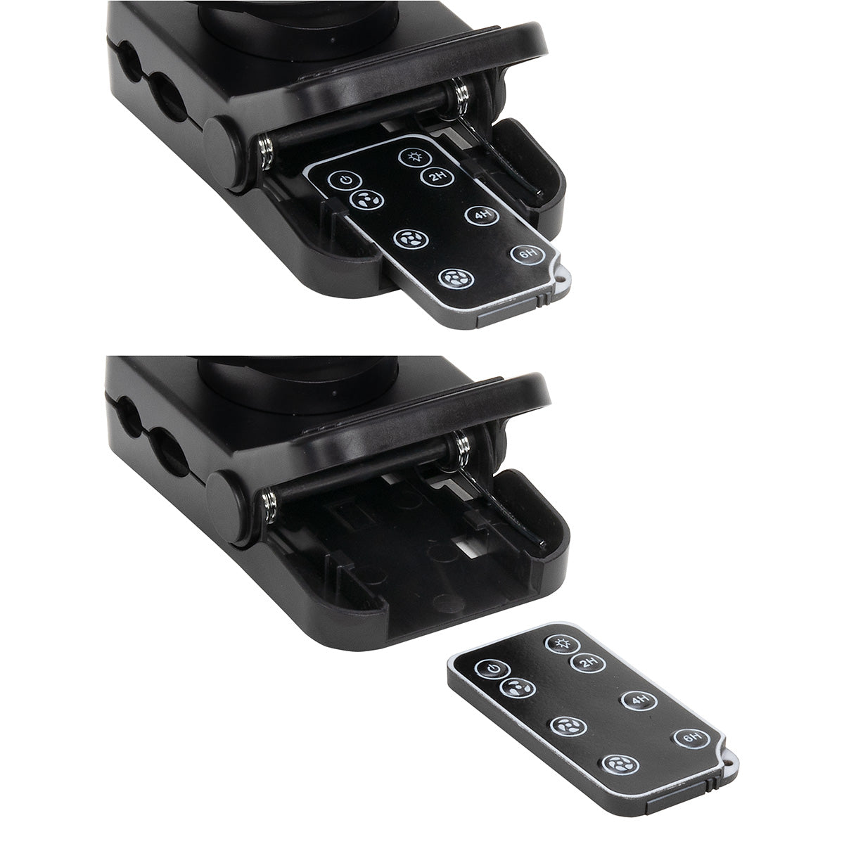 Black Zephyr Clip Fan with Power Bank, Light & Remote Control