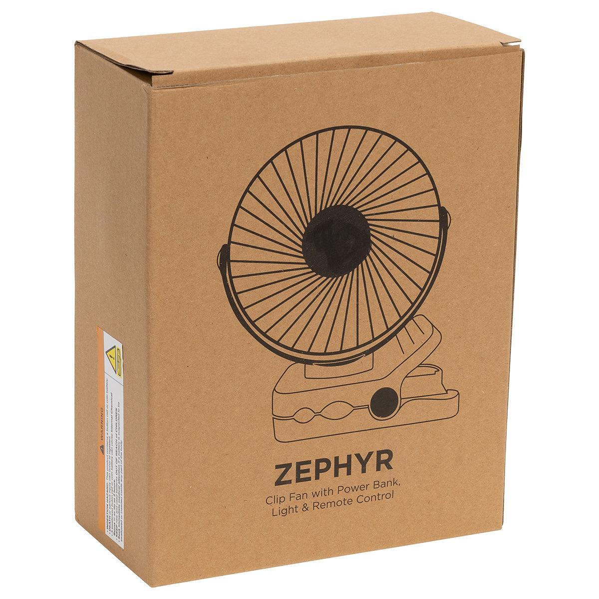 Black Zephyr Clip Fan with Power Bank, Light & Remote Control
