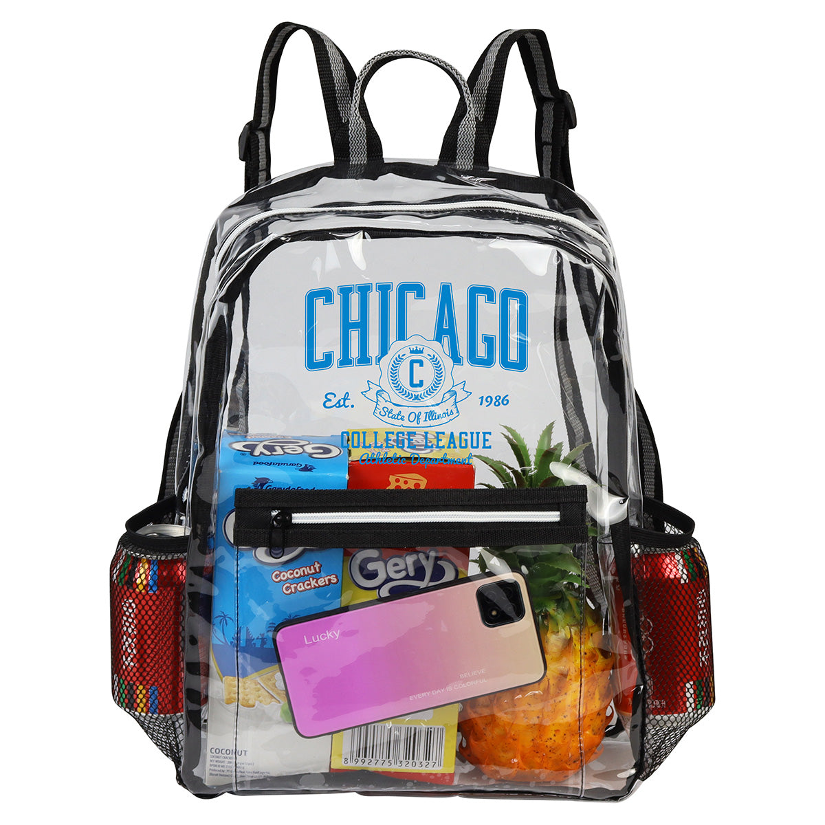 Blue Diamond Clear TPU Backpack