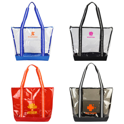 Clear Diamond Clear TPU Zippered Tote